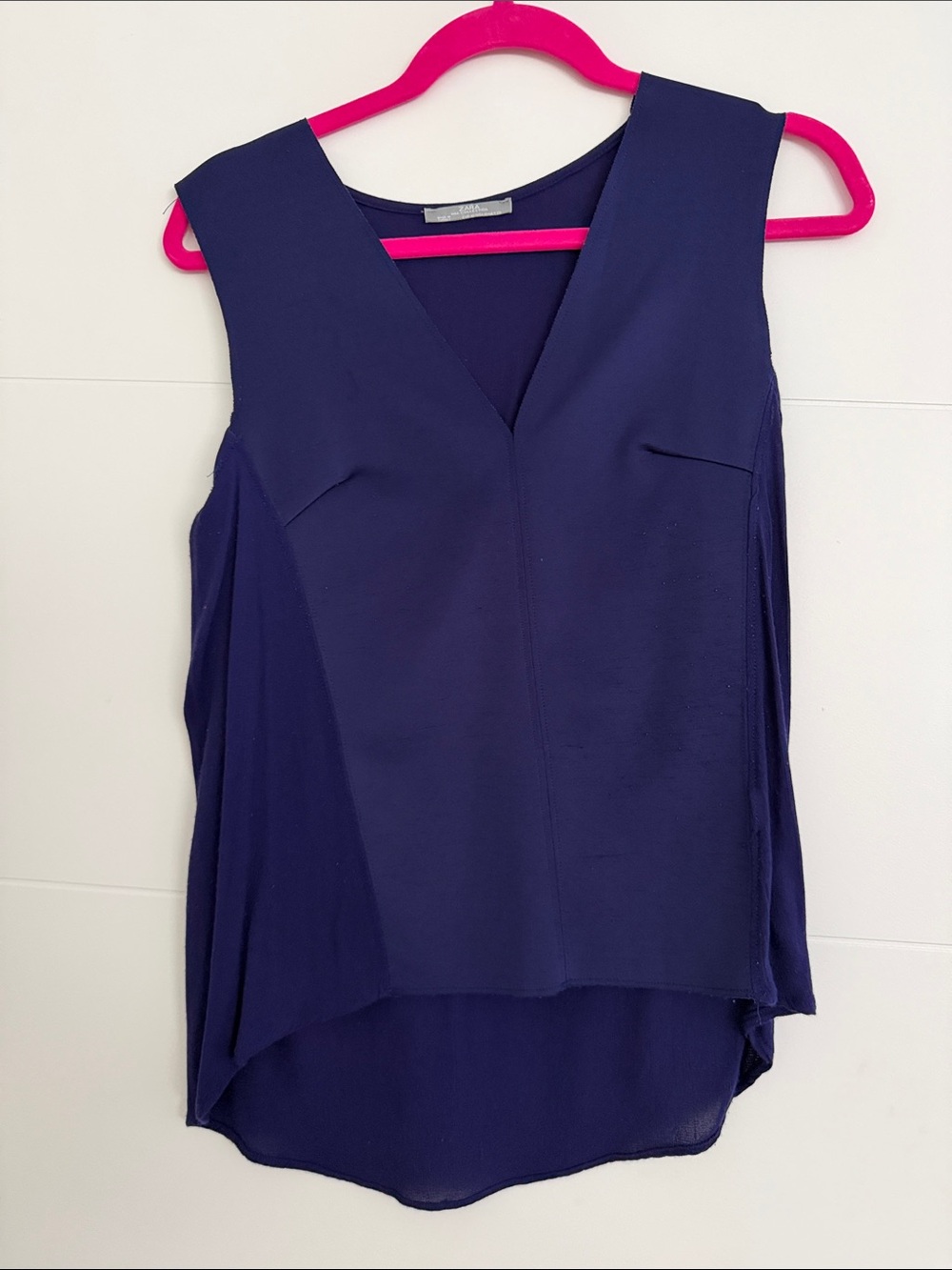 Zara Colorblock Navy and Fuchsia Dress